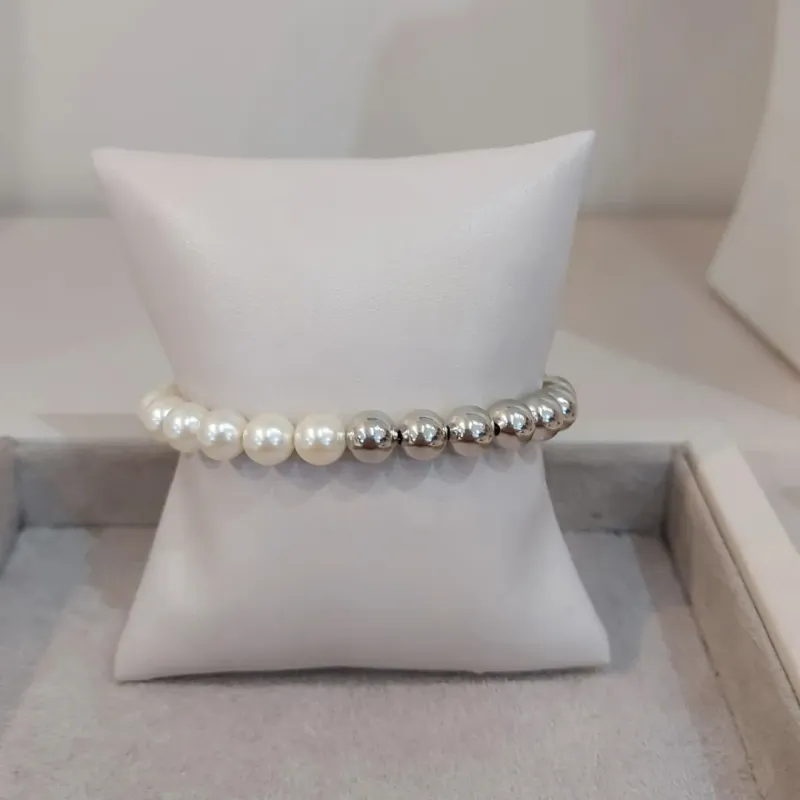 PULSEIRA METADE PÉROLA E METADE ESFERA DIAMANTE