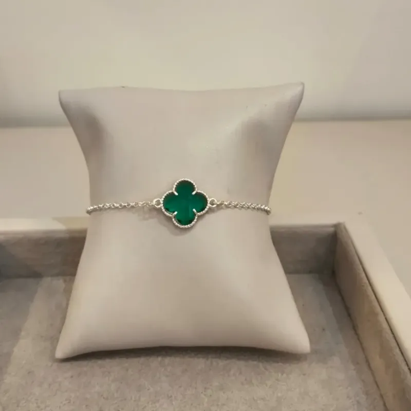 PULSEIRA PRATA 925 VAN CLEEF VERDE