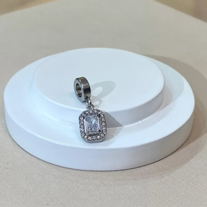 BERLOQUE AÇO RETANGULO ZIRCÔNIA CRISTAL