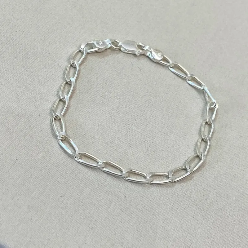 PULSEIRA PRATA MASCULINA INFANTIL ELOS GRANDES
