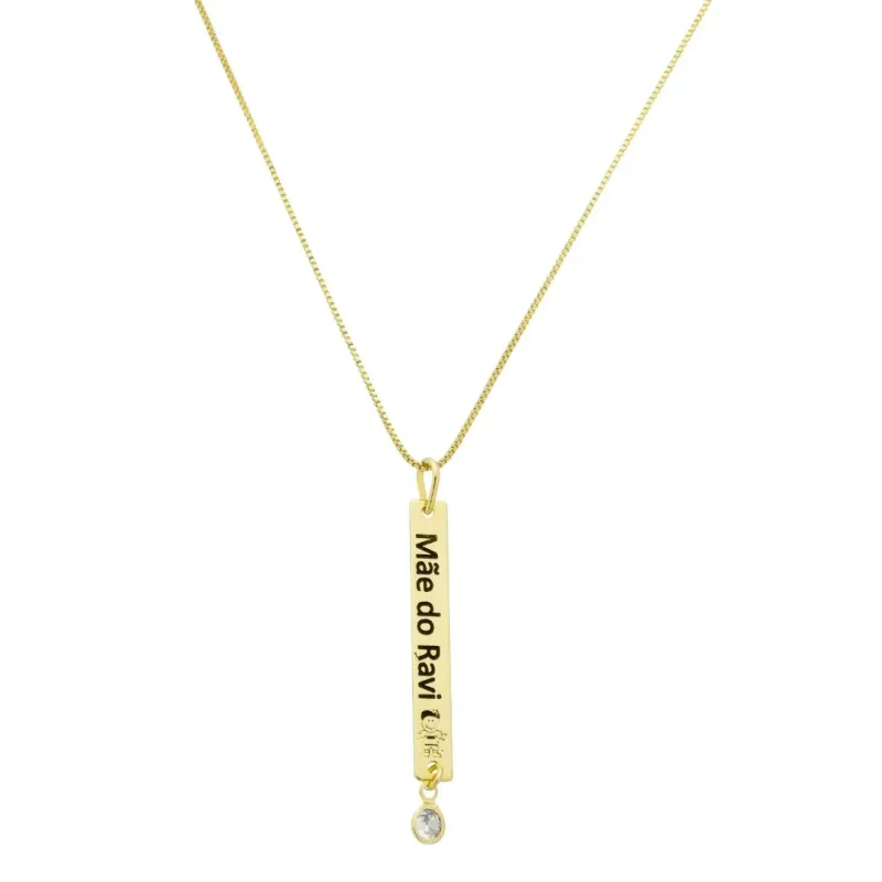 COLAR PERSONALIZADO PLAQUINHA MÃE DO RAVI
