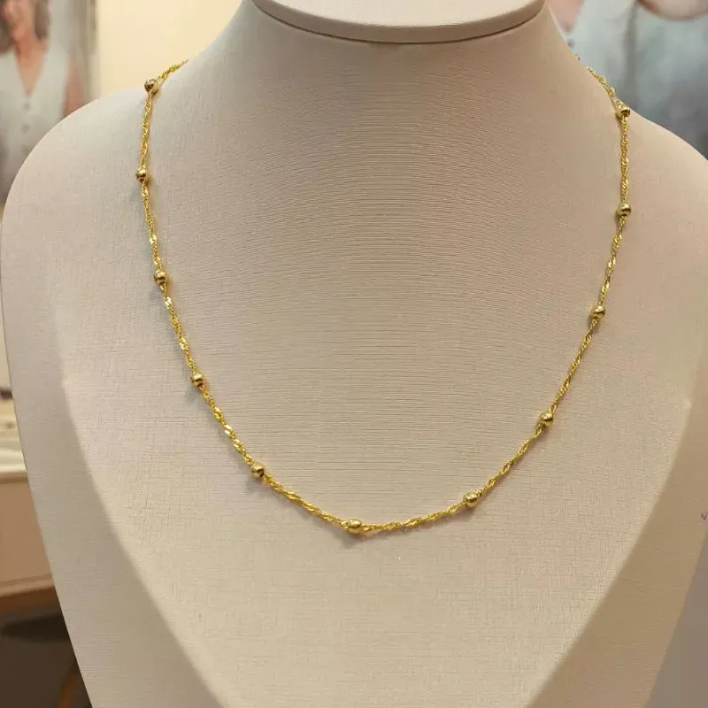 CORRENTE SINGAPURA COM ESFERAS/BOLINHAS 45CM