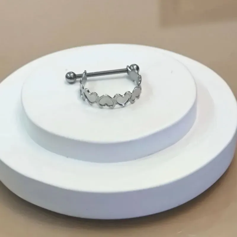 PIERCING AÇO CONCH HASTE RETA CORAÇÕES