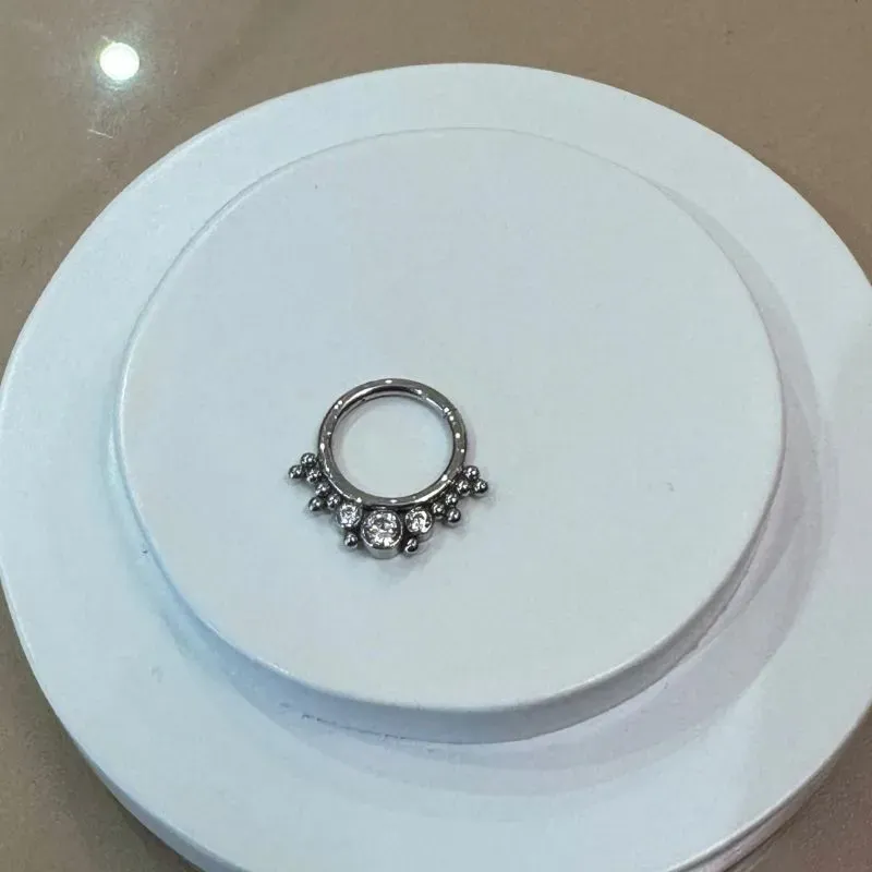PIERCING ARGOLA SEGMENTADA ARTICULADA ZIRCÔNIAS FRONTAL AÇO