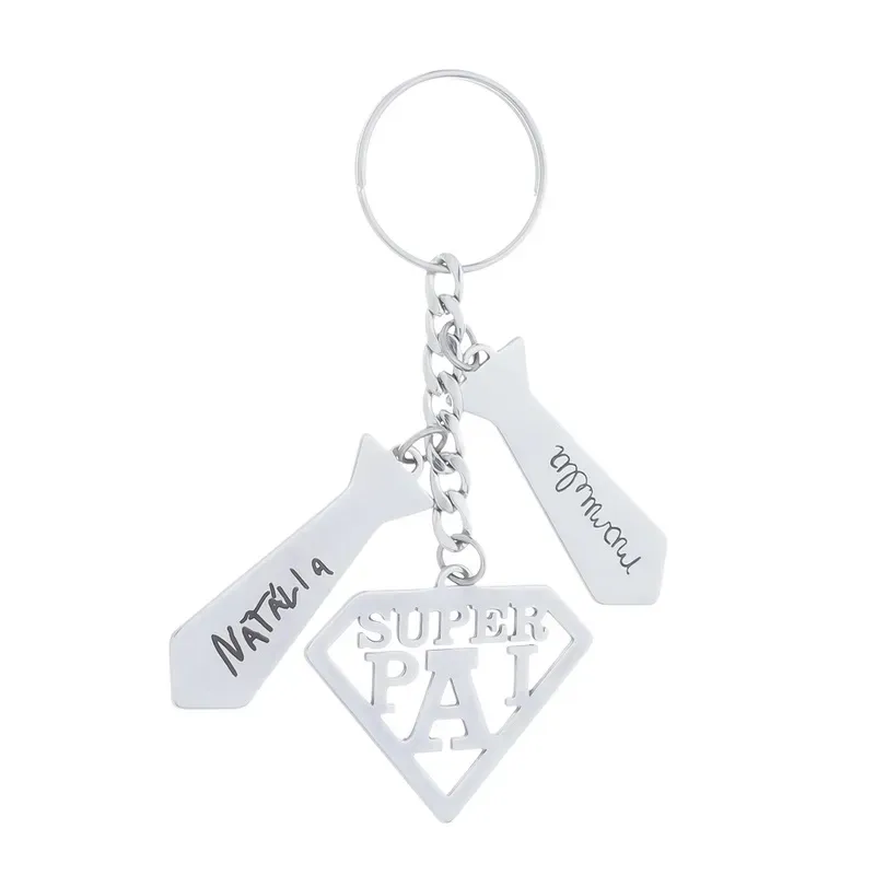 CHAVEIRO PERSONALIZADO AÇO PINGENTES