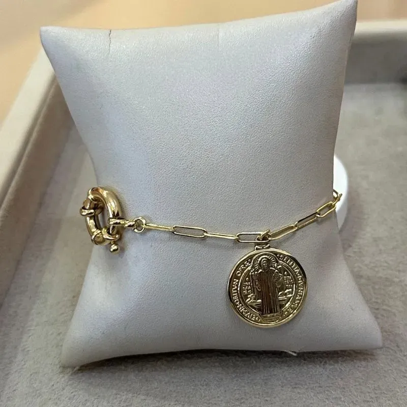 PULSEIRA CARTIER MEDALHA SÃO BENTO E FECHO BÓIA