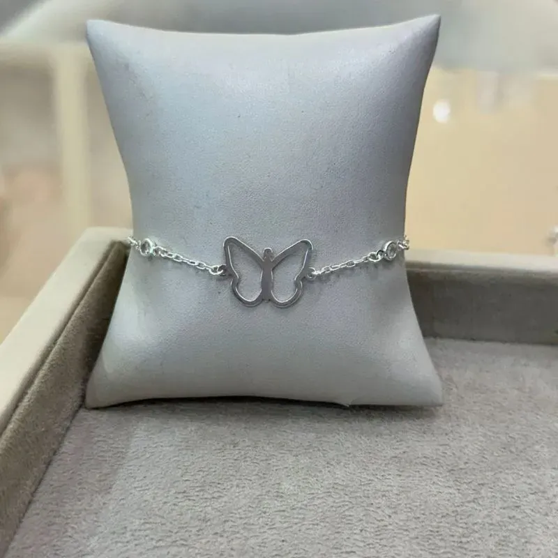 PULSEIRA PRATA BORRBOLETA E ZIRCÔNIAS