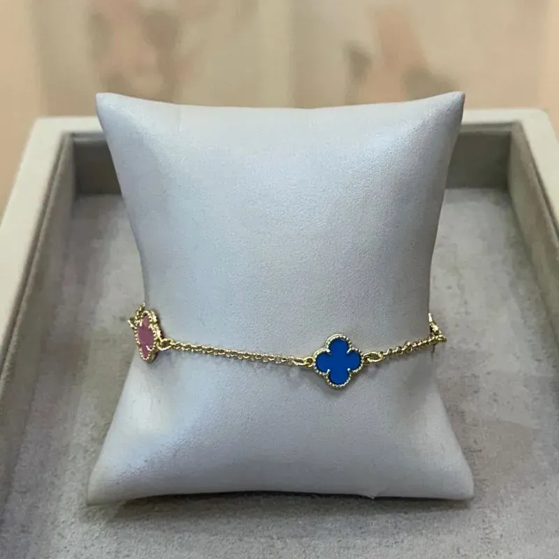 PULSEIRA TREVO VAN CLEEF VERDE, AZUL E PINK