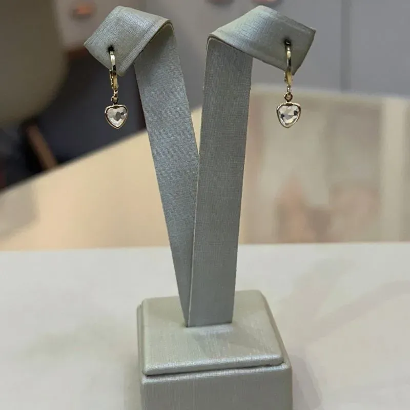 ARGOLA PINGENTE ZIRCÔNIA CORAÇÃO