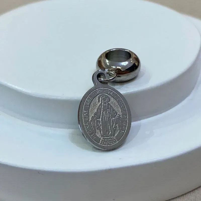 BERLOQUE AÇO NOSSA SENHORA DAS GRAÇAS - MEDALHA MILAGROSA