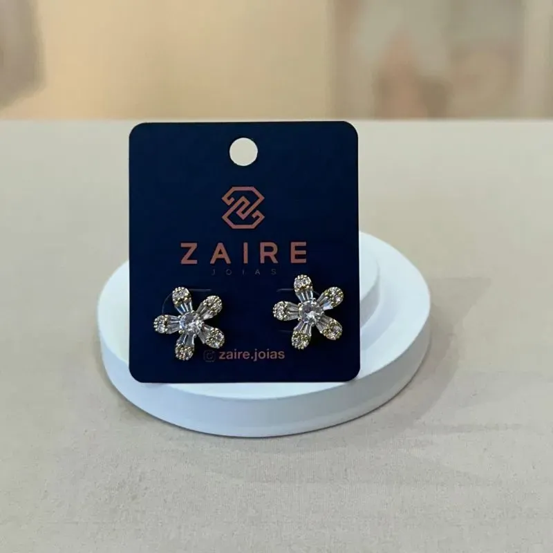 BRINCO FLOR ZIRCÔNIAS