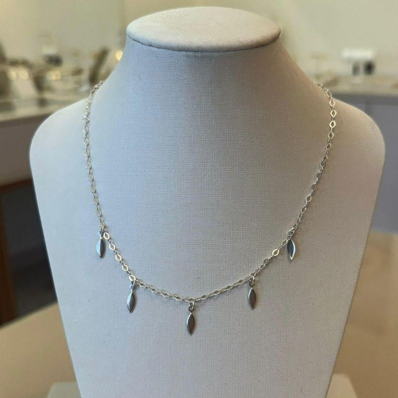 CHOKER PRATA FOLHAS