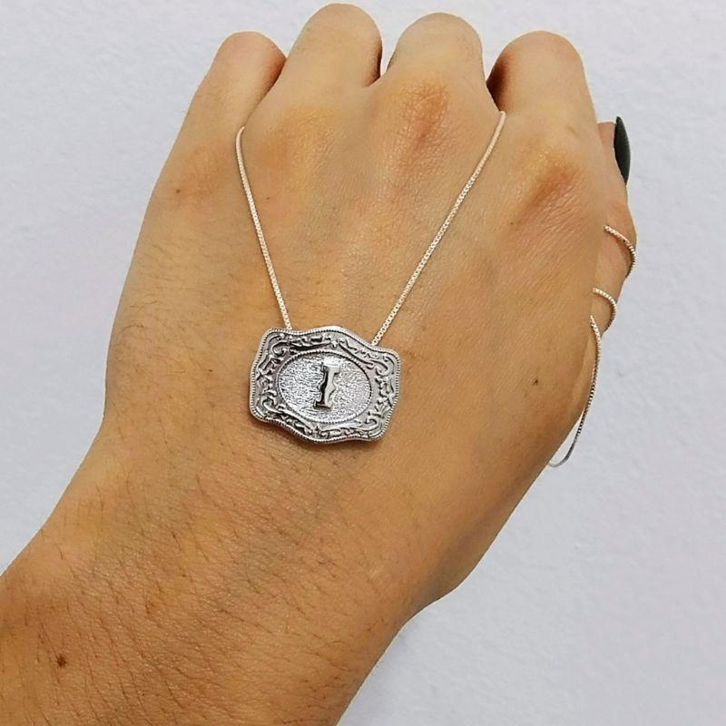 FIVELA COUNTRY PRATA 925 COM ATÉ 2 INICIAIS 2cmX1,5cm