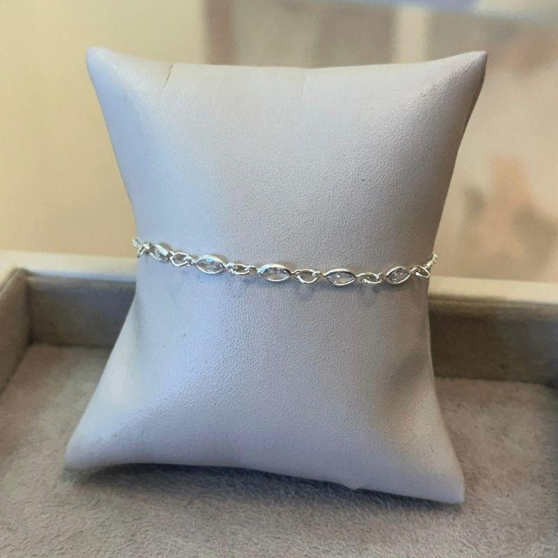 PULSEIRA PRATA ZIRCÔNIAS OVAIS