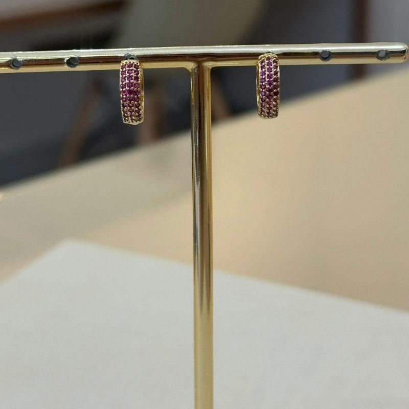 ARGOLA CRAVEJADA PINK M