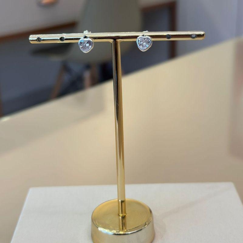 BRINCO PRATA CORAÇÃO CRISTAL
