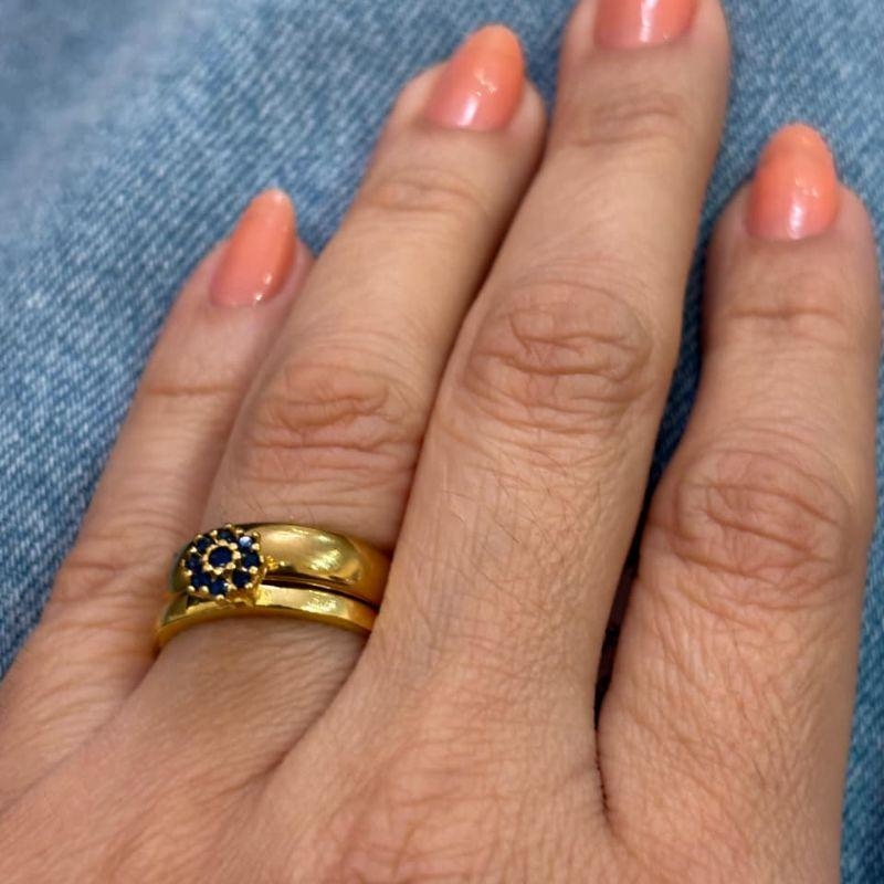 ANEL SOLITÁRIO CHUVEIRINHO MARINHO TAMANHO 22