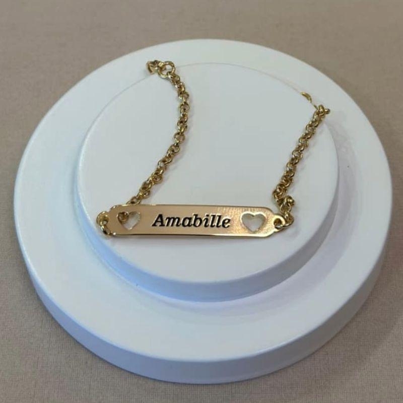 PULSEIRA INFANTIL PLAQUINHA AMABILLE