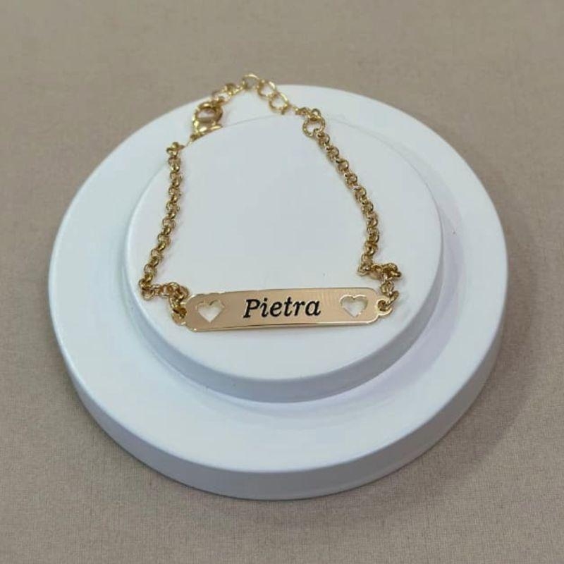 PULSEIRA INFANTIL PLAQUINHA PIETRA