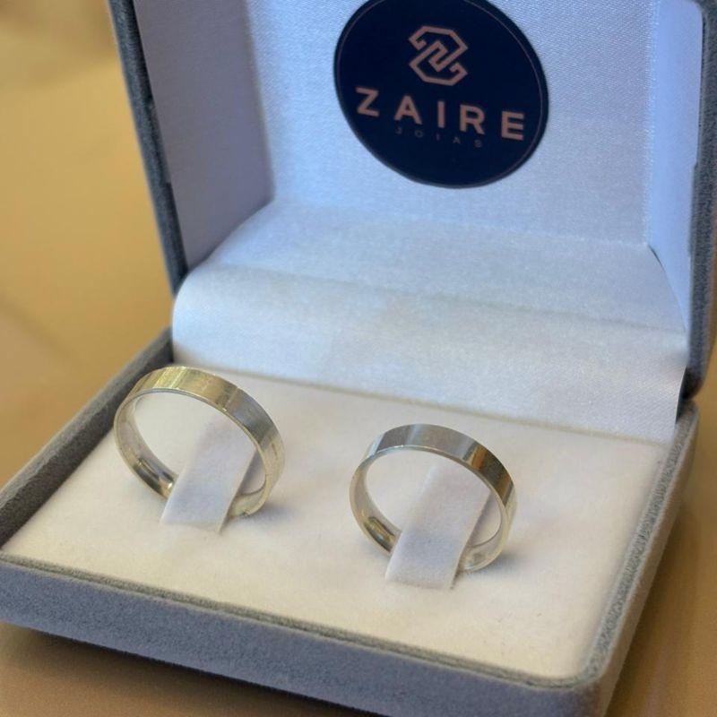 ALIANÇA PRATA LISA - DUPLA