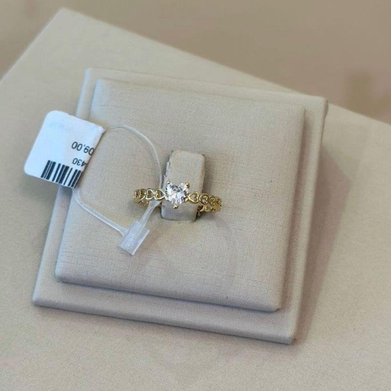 ANEL SOLITÁRIO CORAÇÕES TAMANHO 16