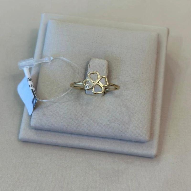 ANEL TREVO COM ZIRCÔNIA