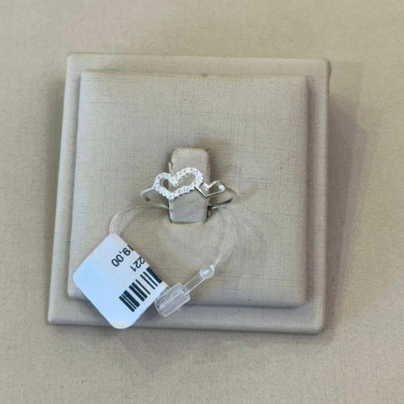 ANEL PRATA 2 CORAÇÕES TAMANHO 21