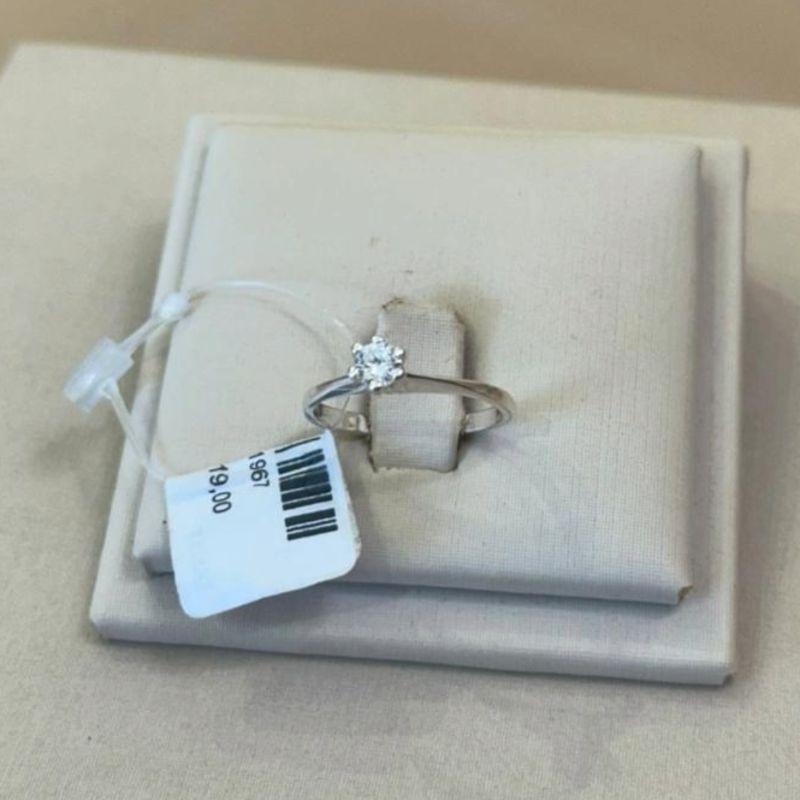 ANEL PRATA SOLITÁRIO TAMANHO 17