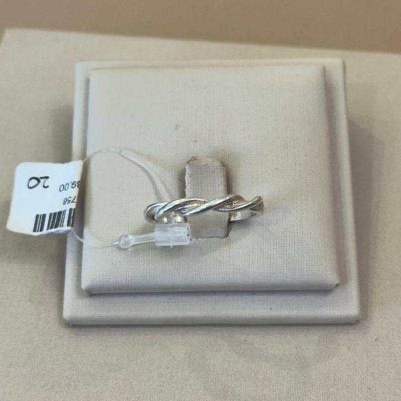 ANEL PRATA TORCIDO TAMANHO 20