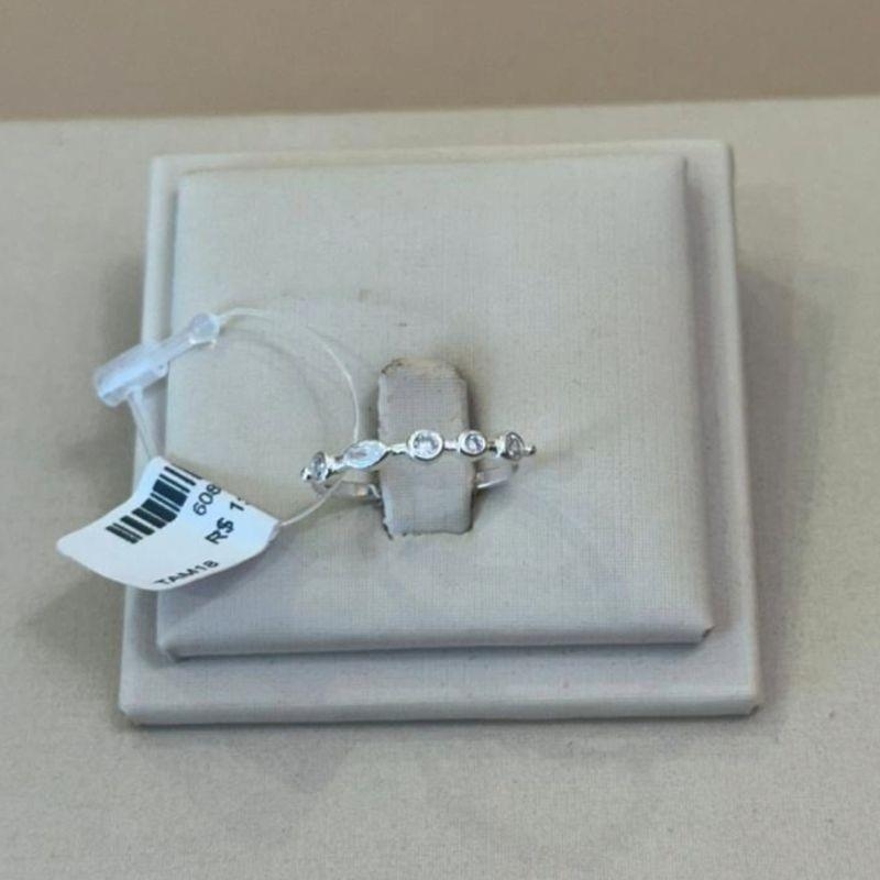 ANEL PRATA ZIRCÔNIAS TAMANHO 18