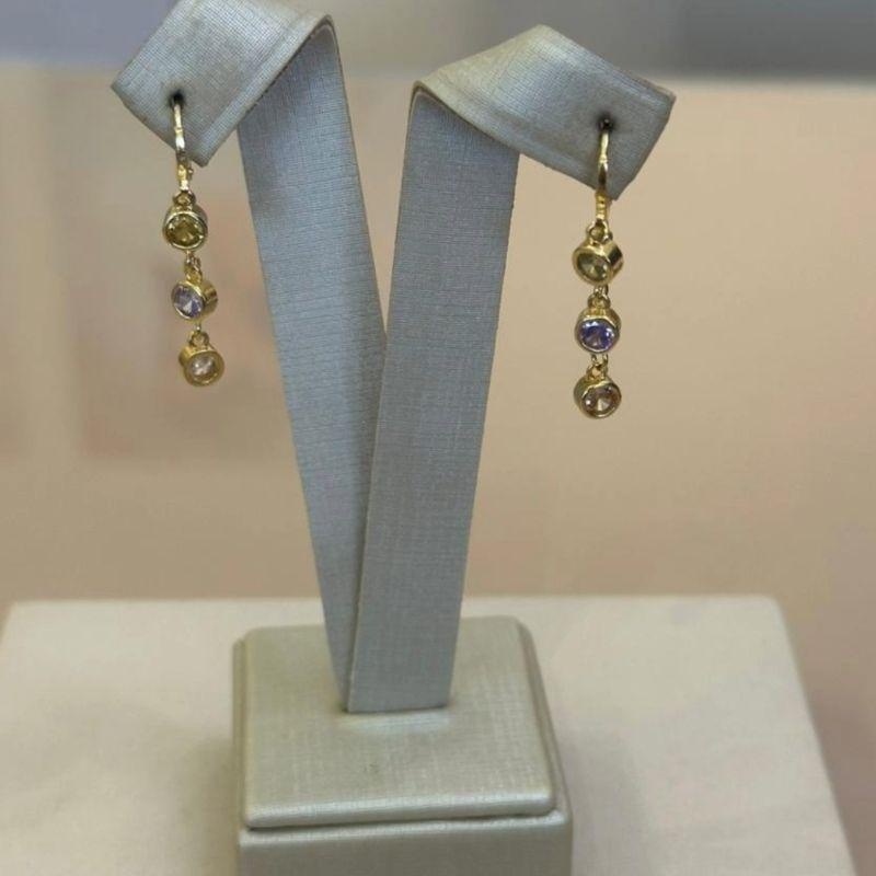 ARGOLA CORRENTES E ZIRCÔNIAS AMARELA, ROSÊ E LILÁS