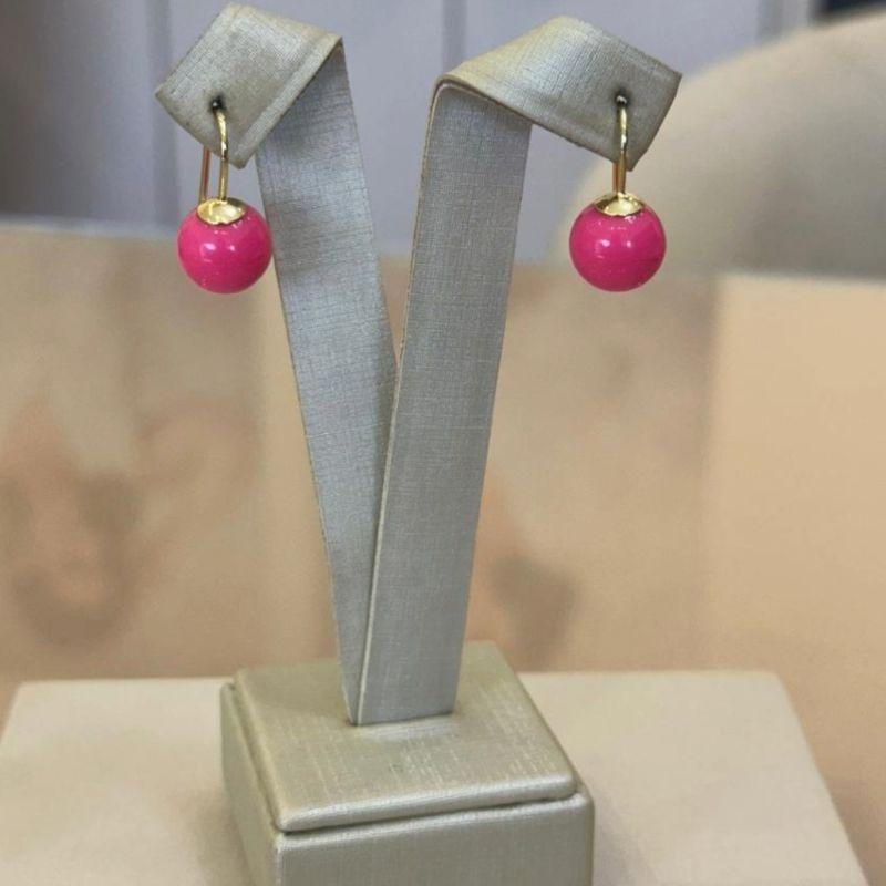 BRINCO GANCHO PINK 12MM