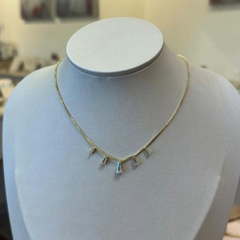 CHOKER 5 ZIRCÔNIAS NAVETES