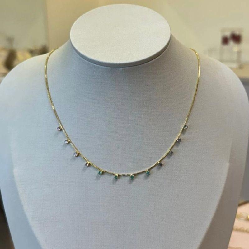 CHOKER QUADRADINHOS PONTOS DE LUZ COLORS