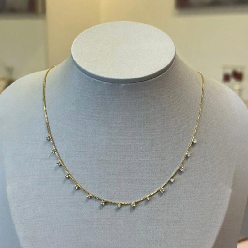 CHOKER QUADRADINHOS PONTOS DE LUZ CRISTAIS