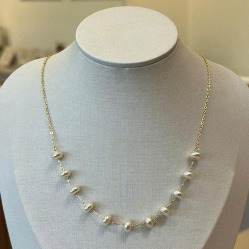 COLAR PÉROLAS ACHATADAS 50CM