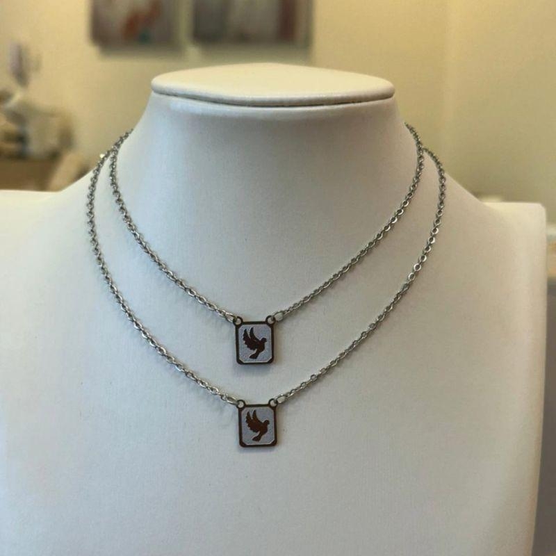 ESCAPULÁRIO AÇO ESPÍRITO SANTO