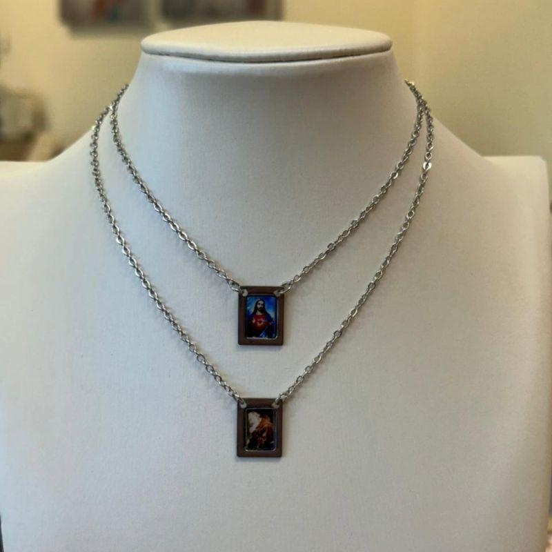 ESCAPULÁRIO AÇO SÃO PIO DE PIETRELCINA