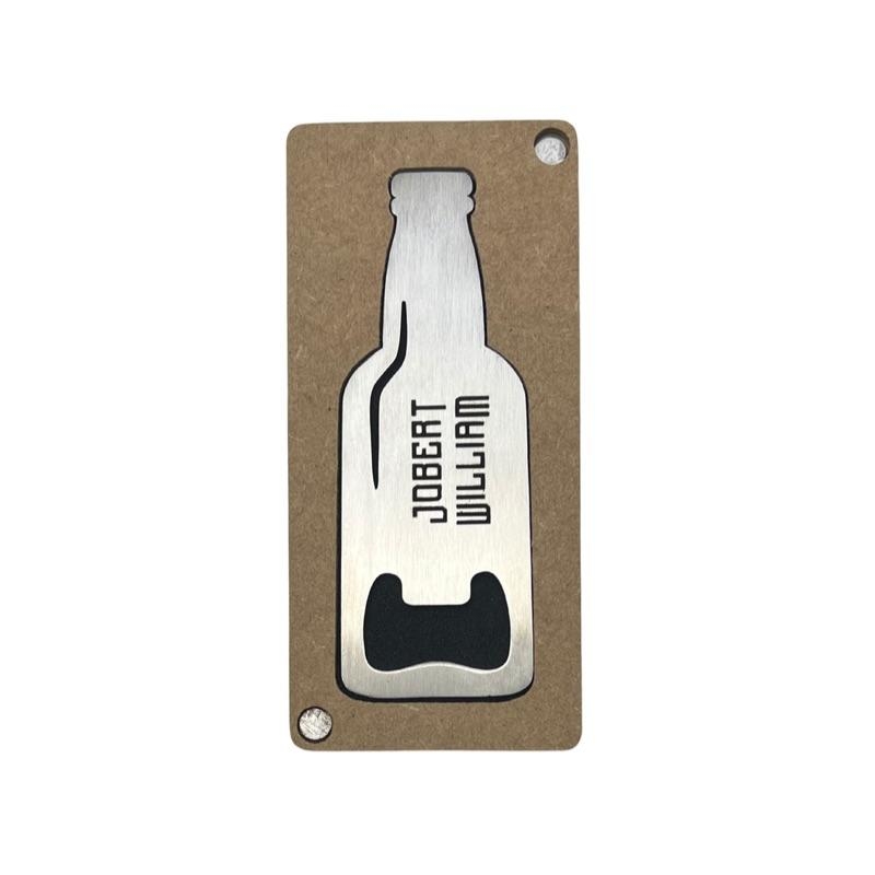 ABRIDOR PERSONALIZADO EM AÇO GARRAFINHA