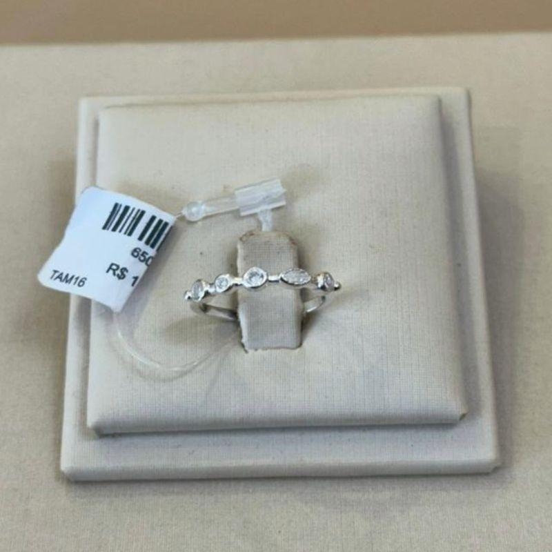 ANEL PRATA ZIRCÔNIAS TAMANHO 16