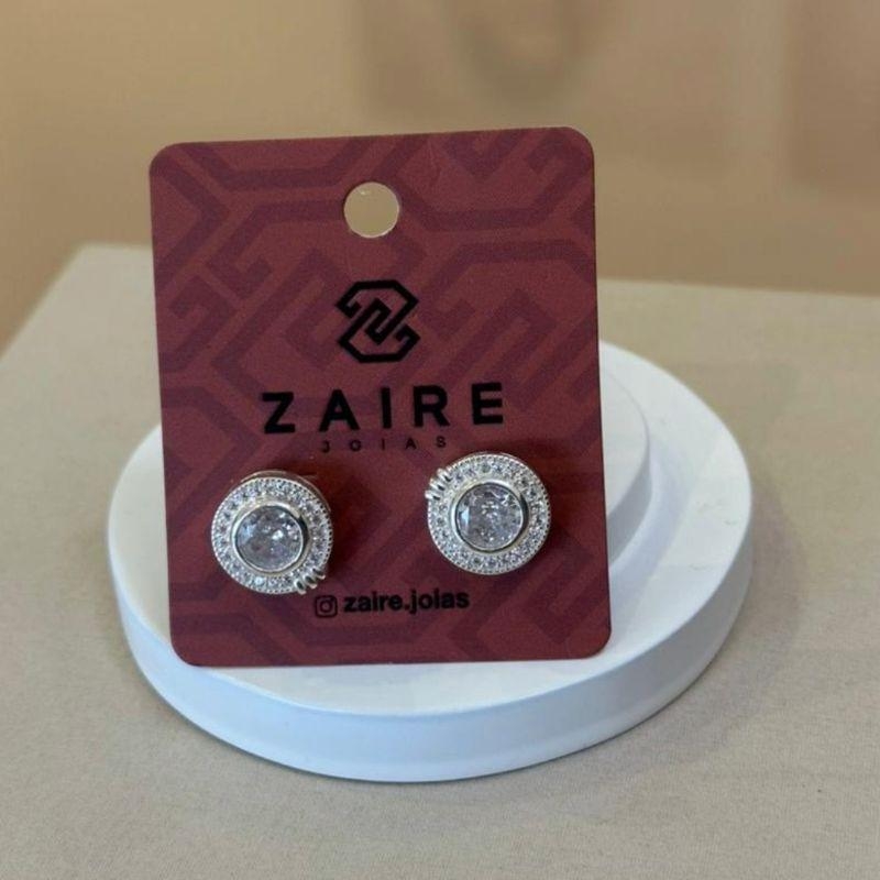 BRINCO PRATA PIZZA CRAVEJADO