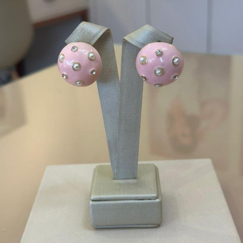 BRINCO REDONDO ROSA PÉROLAS