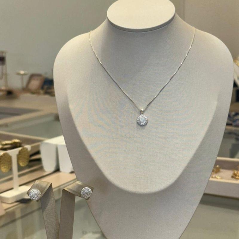 CONJUNTO PRATA PIZZA CRAVEJADO