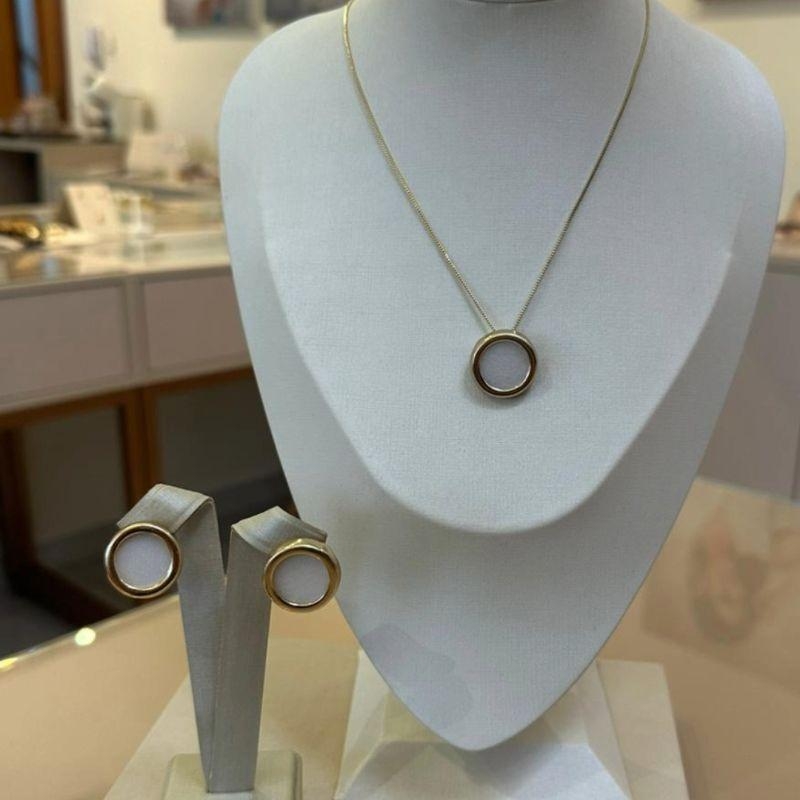 CONJUNTO REDONDO MADREPÉROLA 40 CM