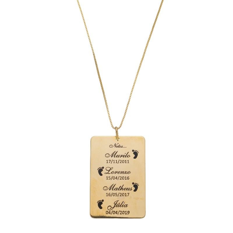 CORRENTE VENEZIANA 60CM COM PINGENTE PERSONALIZADA