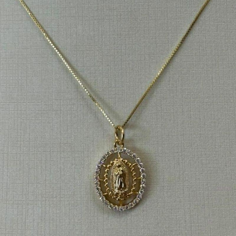 PINGENTE NOSSA SENHORA DE GUADALUPE CRAVEJADA