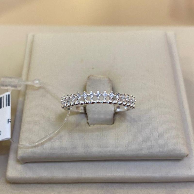 ANEL PRATA DUAS FILEIRAS TAMANHO 20