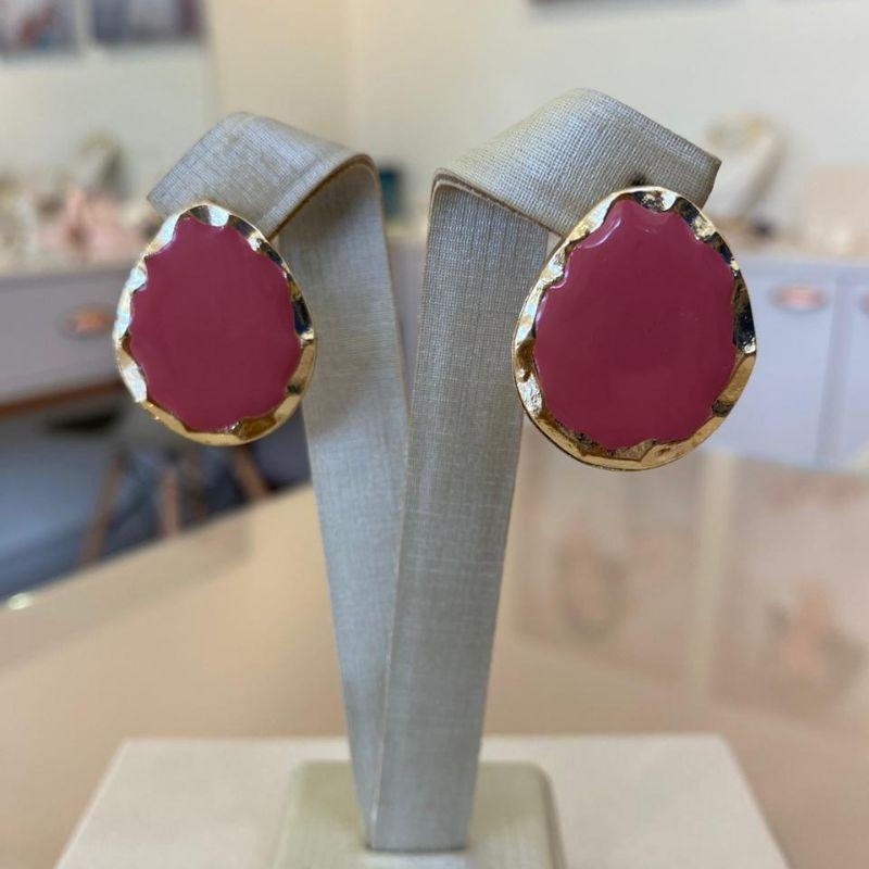 BRINCO GOTA RESINADO ROSA