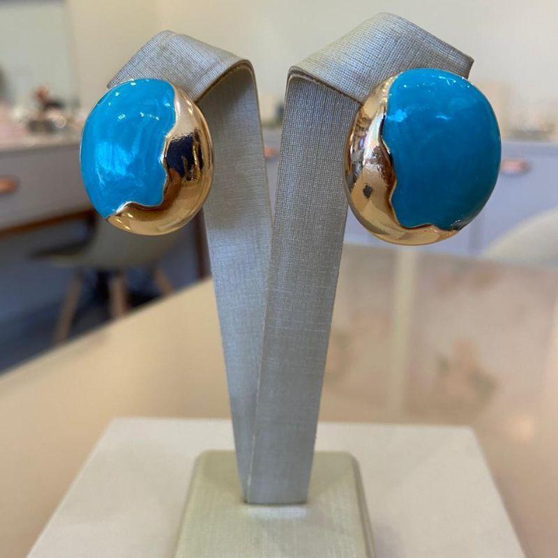 BRINCO OVAL TURQUESA