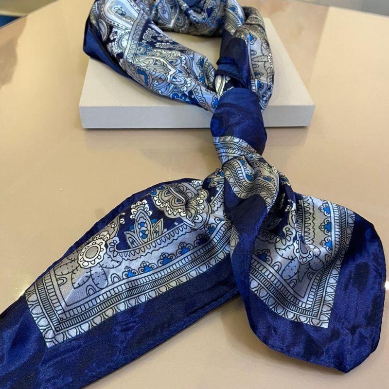 LENÇO AZUL MARINHO 90X90CM